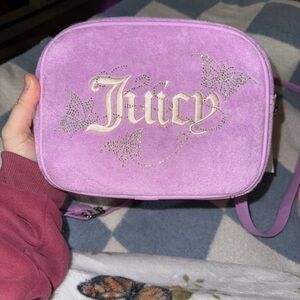 Juicy Couture Plush Purple Crossbody Bag w/ Silver Hardware